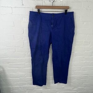 Liz Claiborne Women's Mid-Rise Straight-Leg Chino Pant Navy Blue Size 16